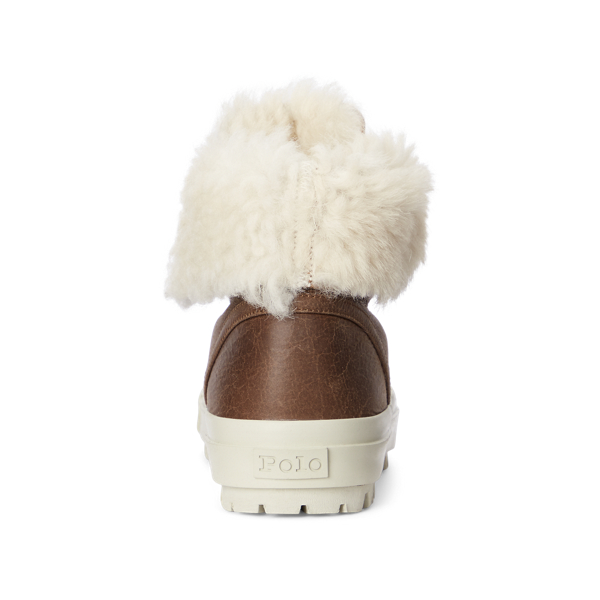 Cream Bryn Shearling High-Top Trainer Polo Ralph Lauren 3