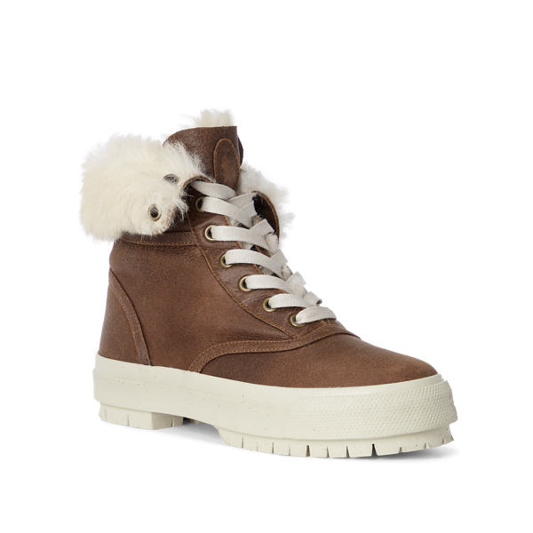 Cream Bryn Shearling High-Top Trainer Polo Ralph Lauren 5