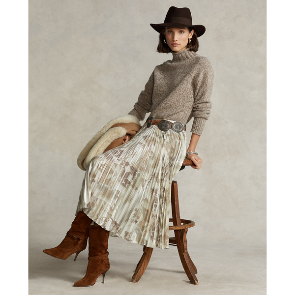 Ralph lauren metallic pleated skirt hotsell