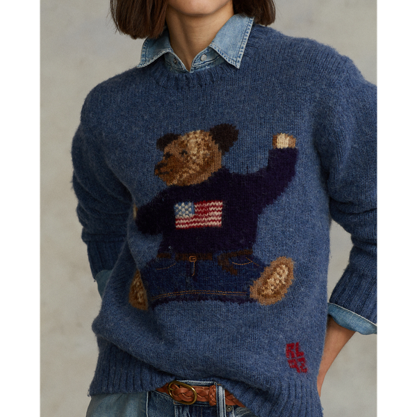 Wollpullover mit Flag Polo Bear Polo Ralph Lauren in Denim 6