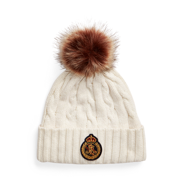 Cable Knit Pom Pom Beanie Ralph Lauren