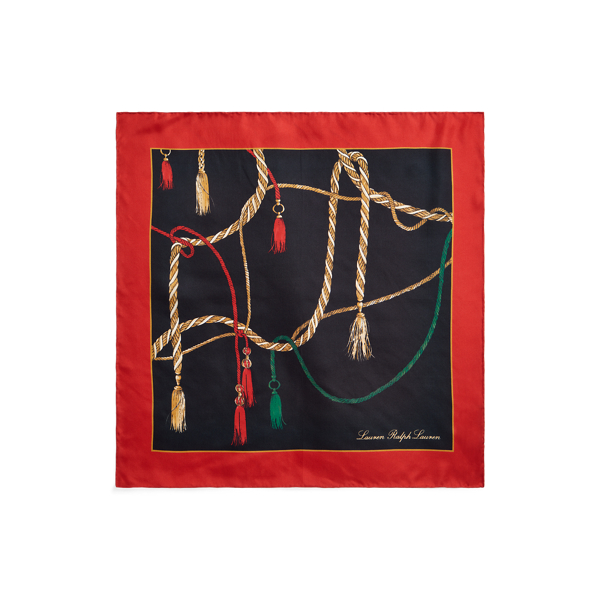 Black Natalie Silk Twill Square Scarf Lauren 2