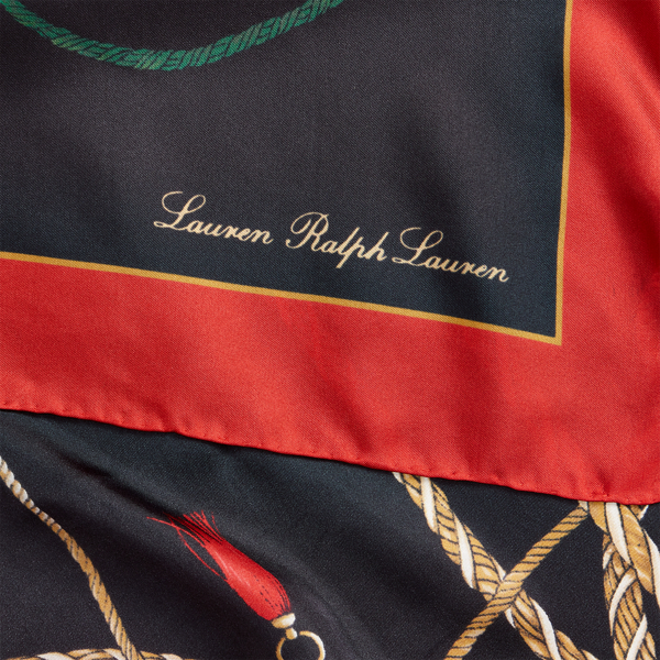 Black Natalie Silk Twill Square Scarf Lauren 3