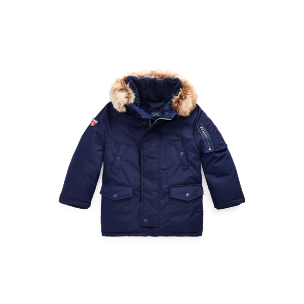 Water-Resistant Down Parka Boys 1.5-6 Years 1