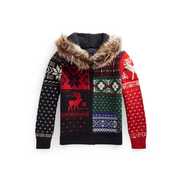 Fair Isle Patchwork Full-Zip Jumper GIRLS 7-14 YEARS 1