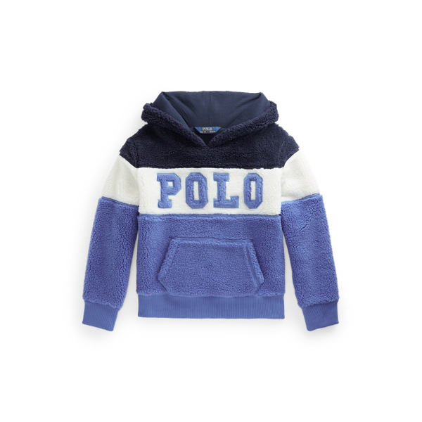 Hoogpolige fleece hoodie met logo