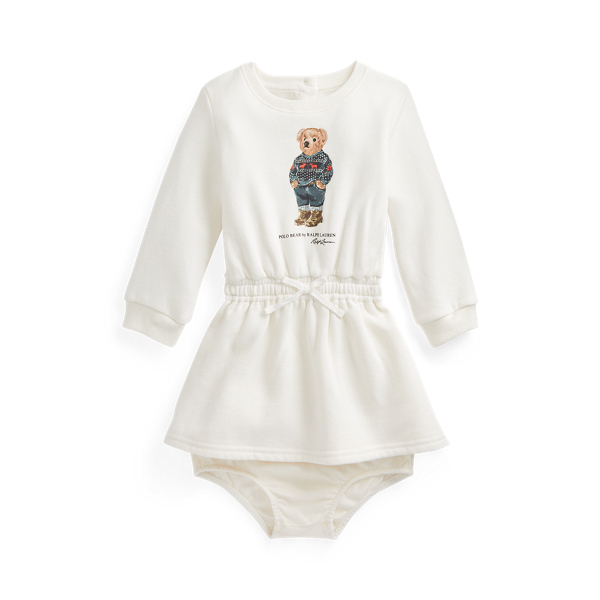 Polo Bear Fleece Dress &amp; Bloomer Baby Girl 1
