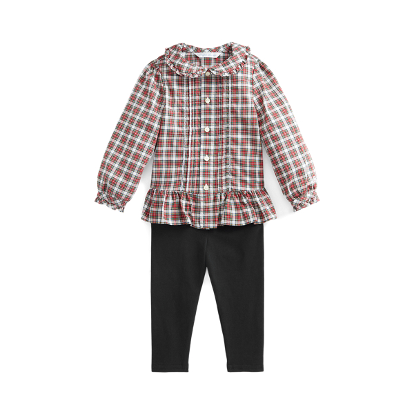 Plaid Shirt &amp; Legging Set Baby Girl 1