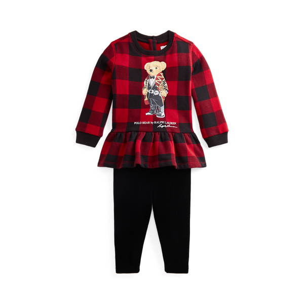 Polo Bear Top &amp; Velour Legging Set Baby Girl 1