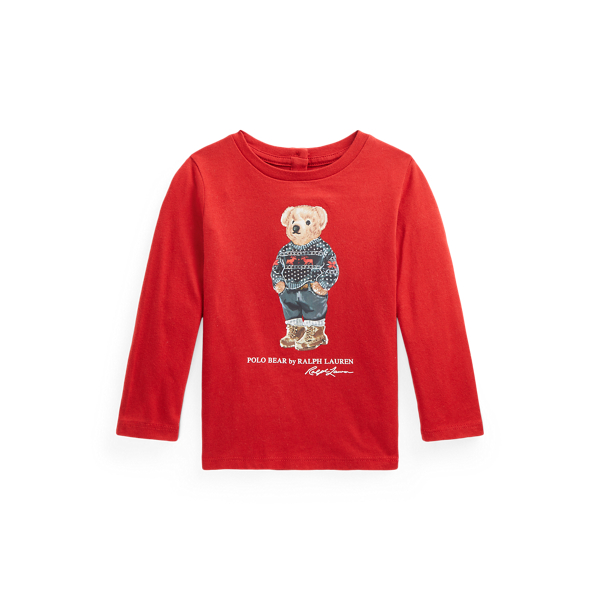 Polo Bear Cotton Jersey Long-Sleeve Tee Baby Girl em 1