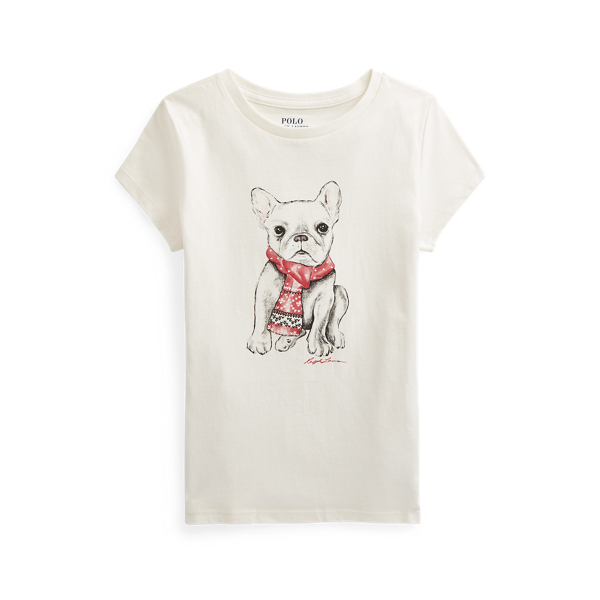 French Bulldog Cotton Jersey T Shirt for Children Ralph Lauren BR