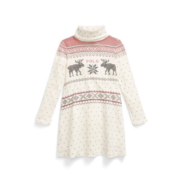 Fair Isle Cotton-Modal Dress Girls 1.5-6.5 Years em 1