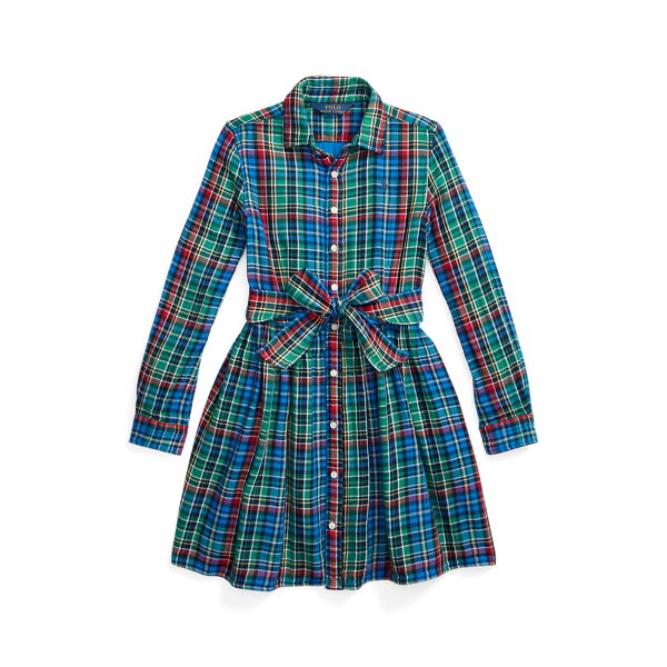 Plaid Double-Faced Cotton Shirtdress