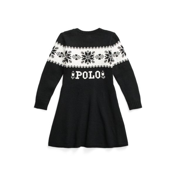 Black Fair Isle Cotton Jumper Dress Girls 1.5-6.5 Years 2