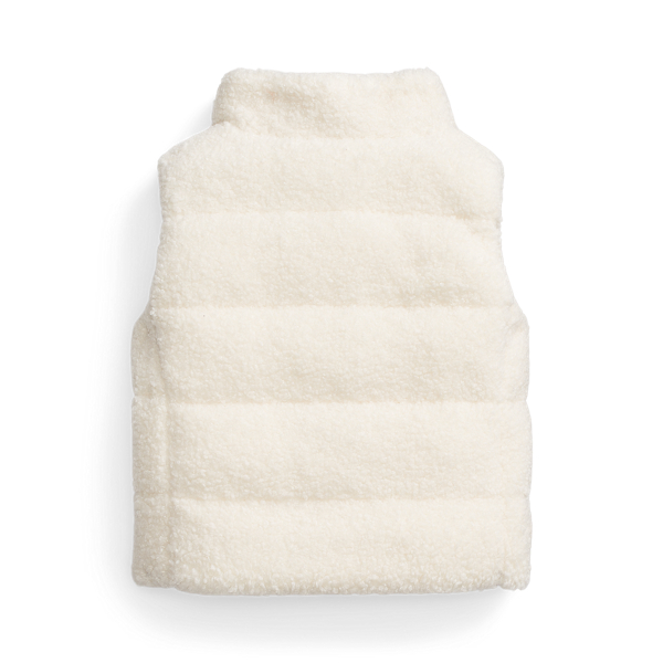 Cream High-Pile Fleece Gilet Baby Girl 2