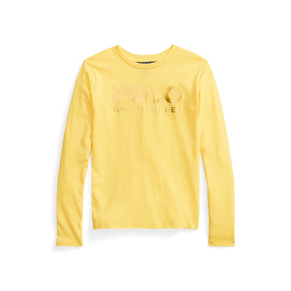 Katoenen logo T-shirt met lange mouwen