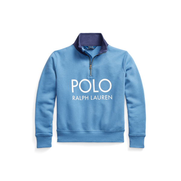 Pullover in felpa con cerniera e logo