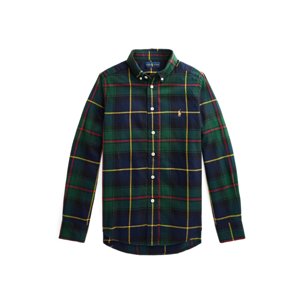 Kariertes Flanellhemd aus Baumwolltwill Boys 6-14 Years in 1