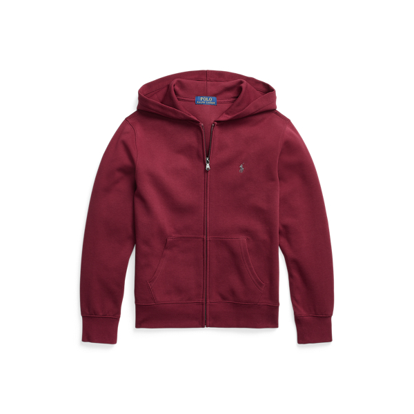 Double-knit hoodie met rits