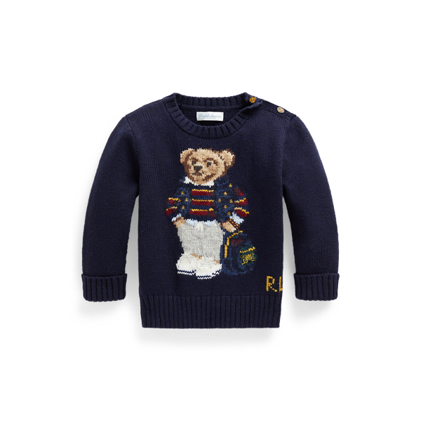 Polo Bear Cotton-Blend Jumper Baby Boy 1