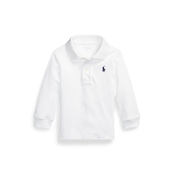 Cotton Interlock Long-Sleeve Polo Shirt