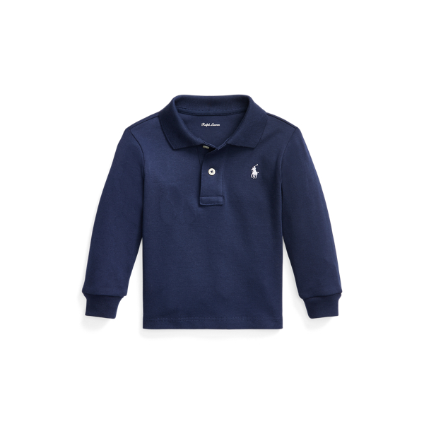 Cotton Interlock Long-Sleeve Polo Shirt Baby Boy 1