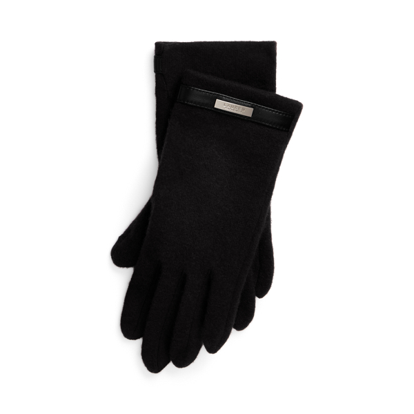 Belted Wool-Blend Tech Gloves Lauren 1