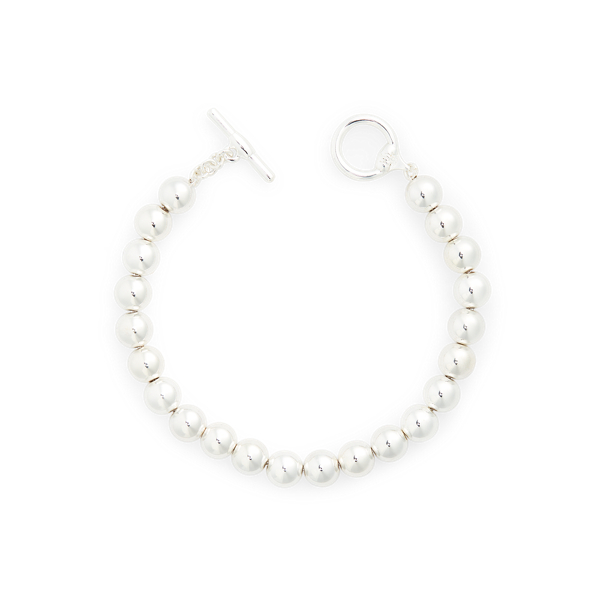 Silver-Tone Beaded Flex Bracelet