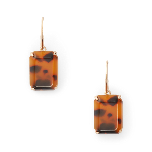 Tortoiseshell-Stone Drop Earrings