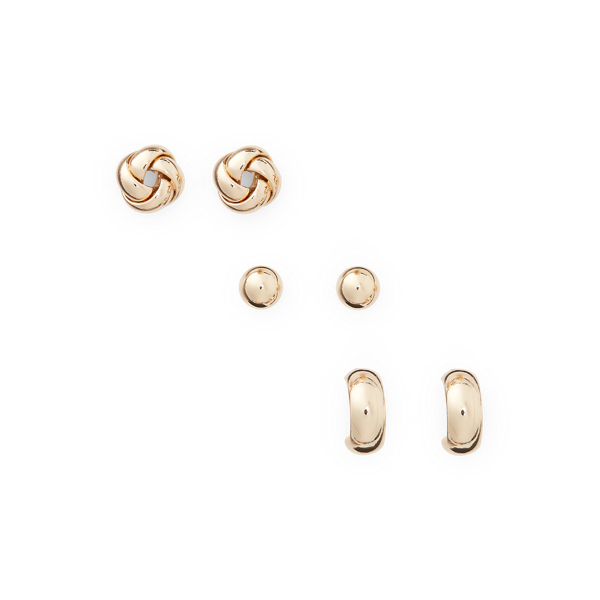 Gold Ohrring-Set mit Twist-Effekt Lauren 1
