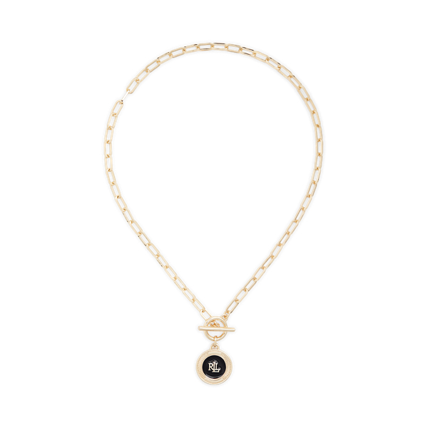 Gold-Tone Logo Enamel Necklace