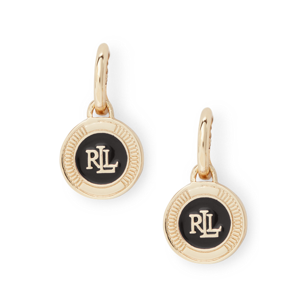 Boucles d'oreilles dor&eacute;es logo en &eacute;mail Lauren en 1