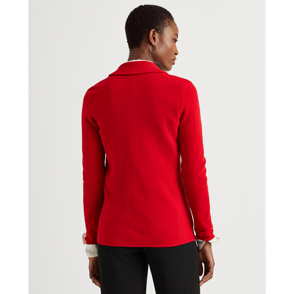 Lipstick Red Cotton-Blend Blazer Lauren 5