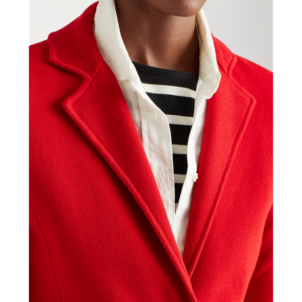Lipstick Red Cotton-Blend Blazer Lauren 6
