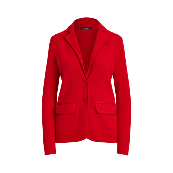 Lipstick Red Cotton-Blend Blazer Lauren 2