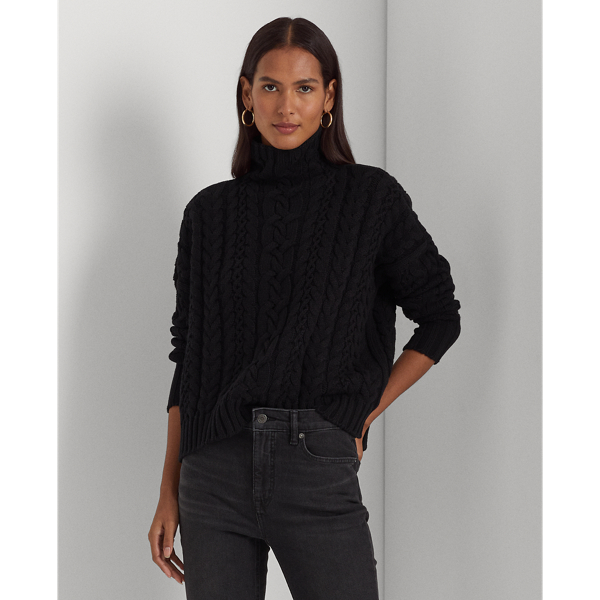 Cable Knit Roll Neck Jumper