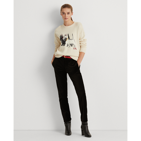 Mascarpone Cream Multi Intarsia-Knit Cotton Sweater Lauren 4