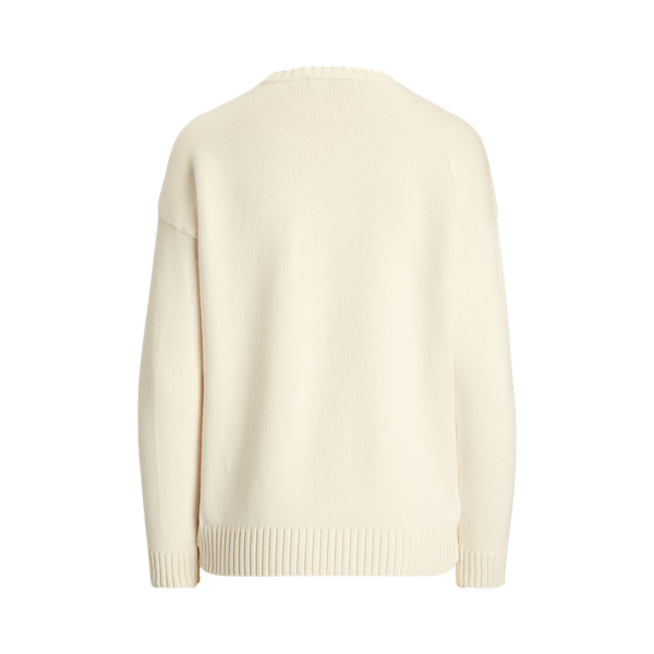 Mascarpone Cream Multi Intarsia-Knit Cotton Sweater Lauren 7