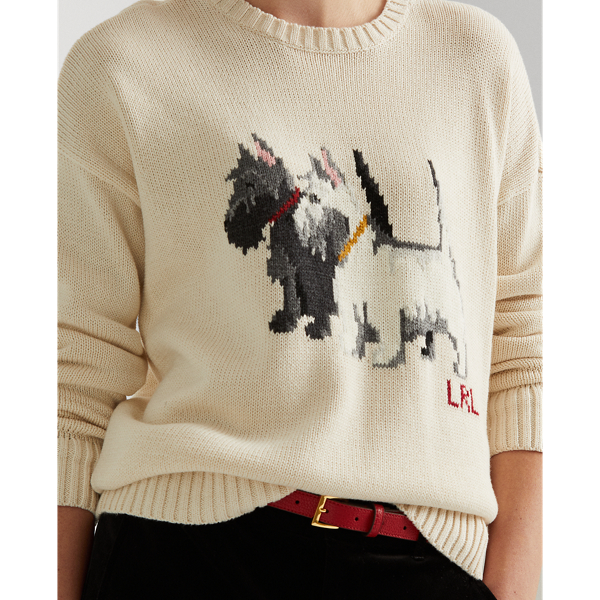 Mascarpone Cream Multi Intarsia-Knit Cotton Sweater Lauren 6