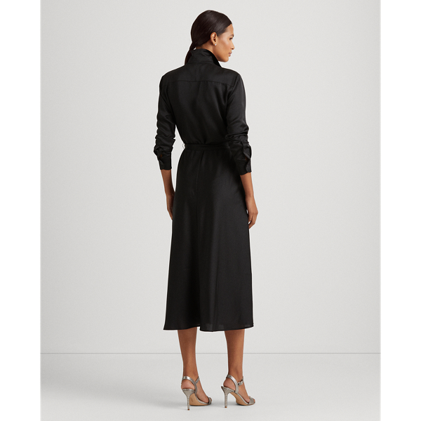 Chemisier maxi in rasatello Lauren in Nero 5