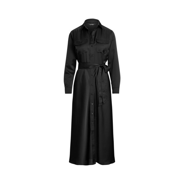Chemisier maxi in rasatello Lauren in Nero 2