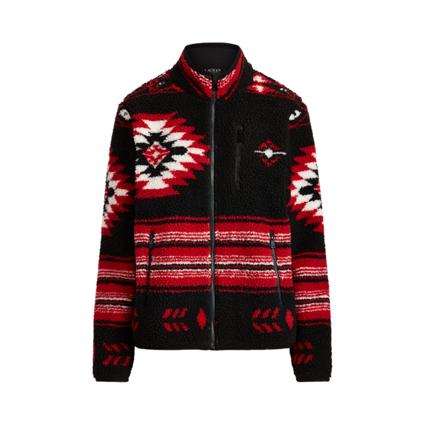 Polo Black Multi Jacquard Faux-Shearling Jacket Lauren Petite 2