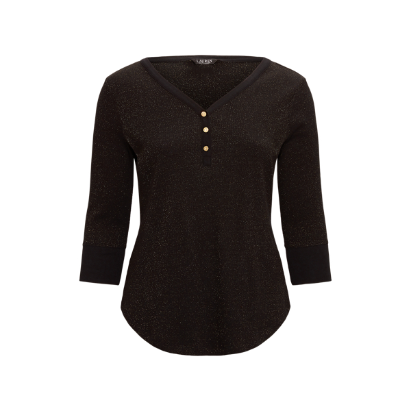 Sparkle Henley Top Lauren Woman 1
