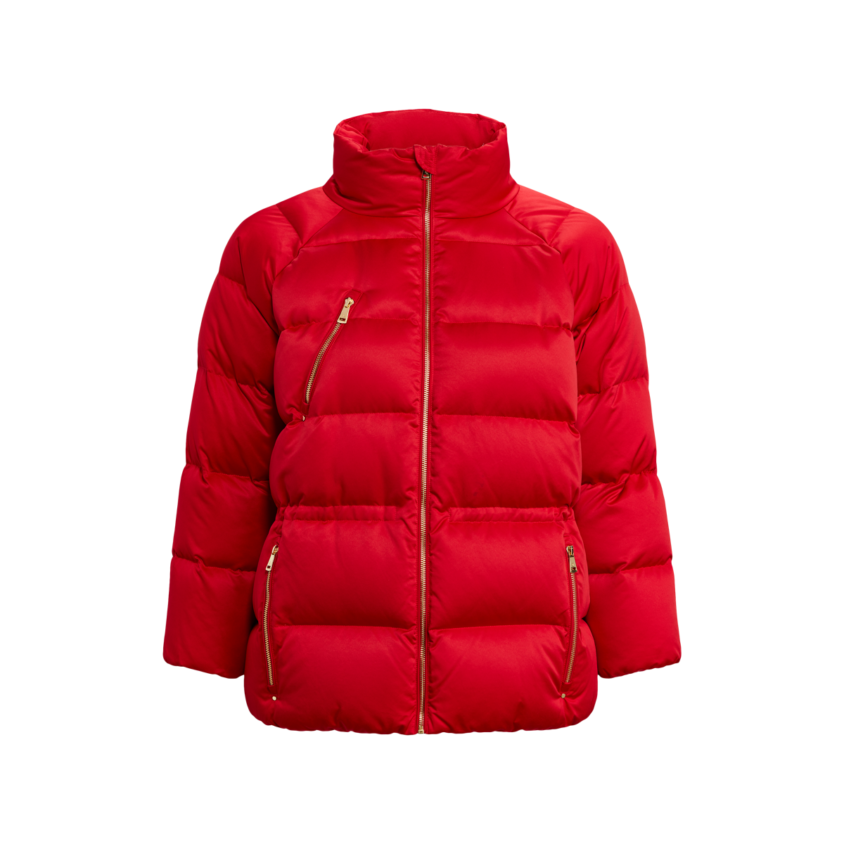 LAUREN RALPH LAUREN Women's Lipstick Red outlet Satin Down Puffer Jacket (sz. L)