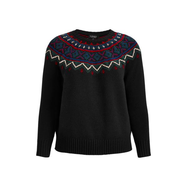 Fair Isle Wool-Blend Sweater Lauren Woman 1