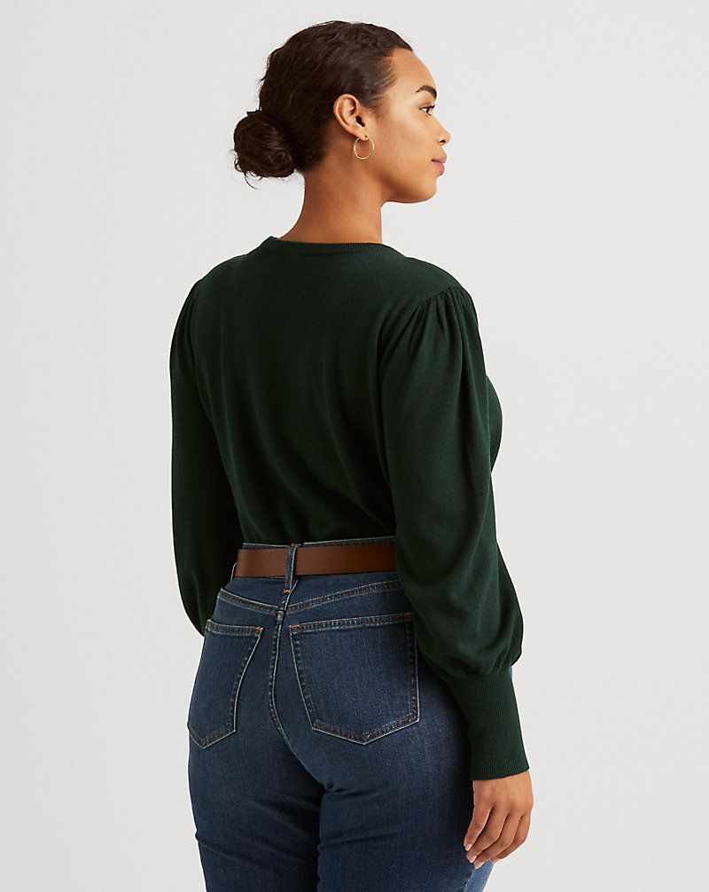 Puff-Sleeve Cotton-Blend Sweater Puff-Sleeve Cotton-Blend Sweater