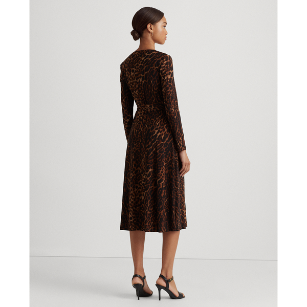 Robe en jersey &agrave; motif ocelot Lauren en Brown/Tan 4