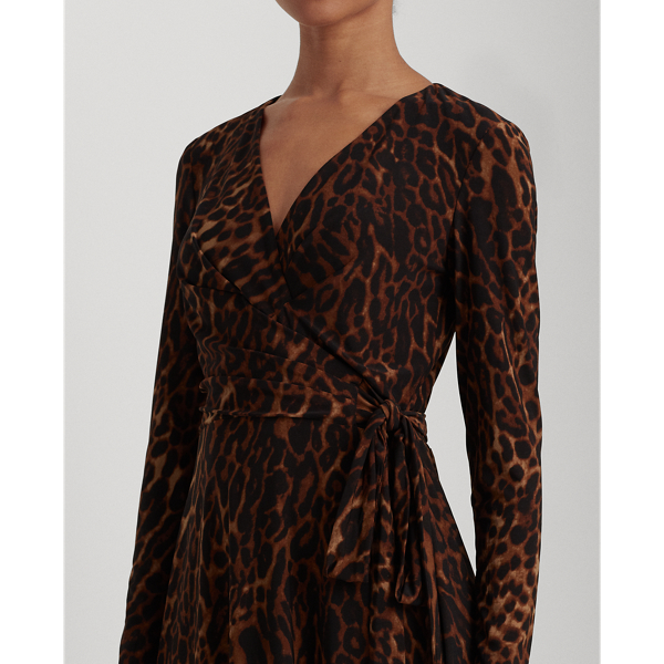 Robe en jersey &agrave; motif ocelot Lauren en Brown/Tan 5