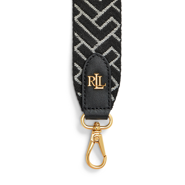 Black/Natural Logo Webbed Crossbody Strap Lauren 2