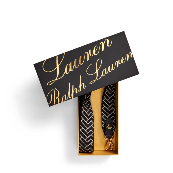 Black/Natural Logo Webbed Crossbody Strap Lauren 3